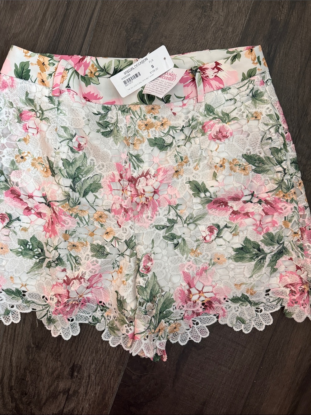 Pookie and Sebastian lace floral shorts